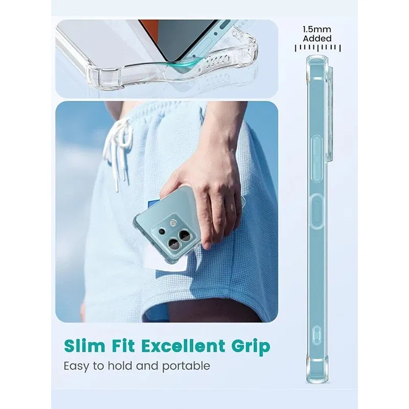 Color: Pink Blue - Luxury Clear Shockproof Case For Xiaomi Redmi Note 13 12 11 Pro Plus Phone Cover on Redmi Note 10 9 PRO MAX 10S 9S Back Cover