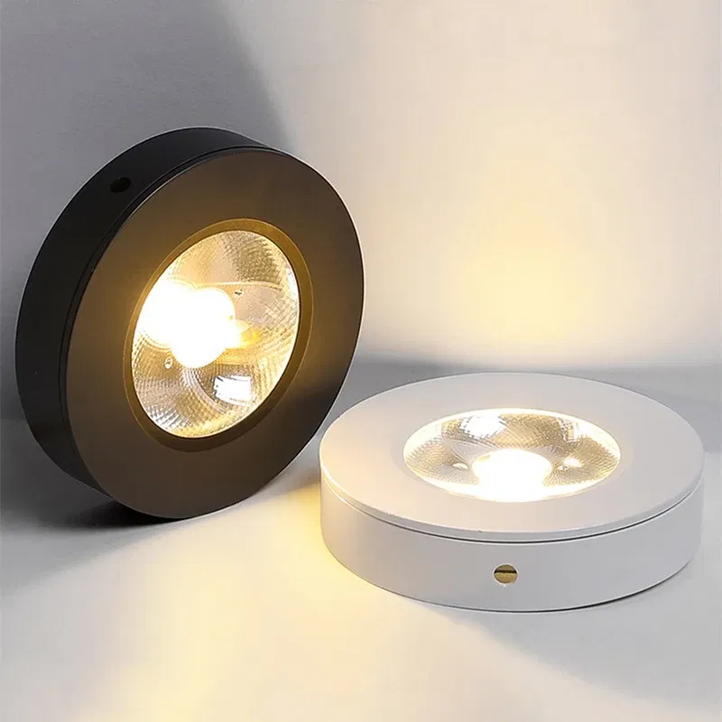 Body Color: Brown, Emitting Color: Warm White - 3 Colors Slim Ceiling Lamp Ceiling Light LED Foldable 360 Recessed Surface Mounted Spotlight for Hallway Gallery Display Living