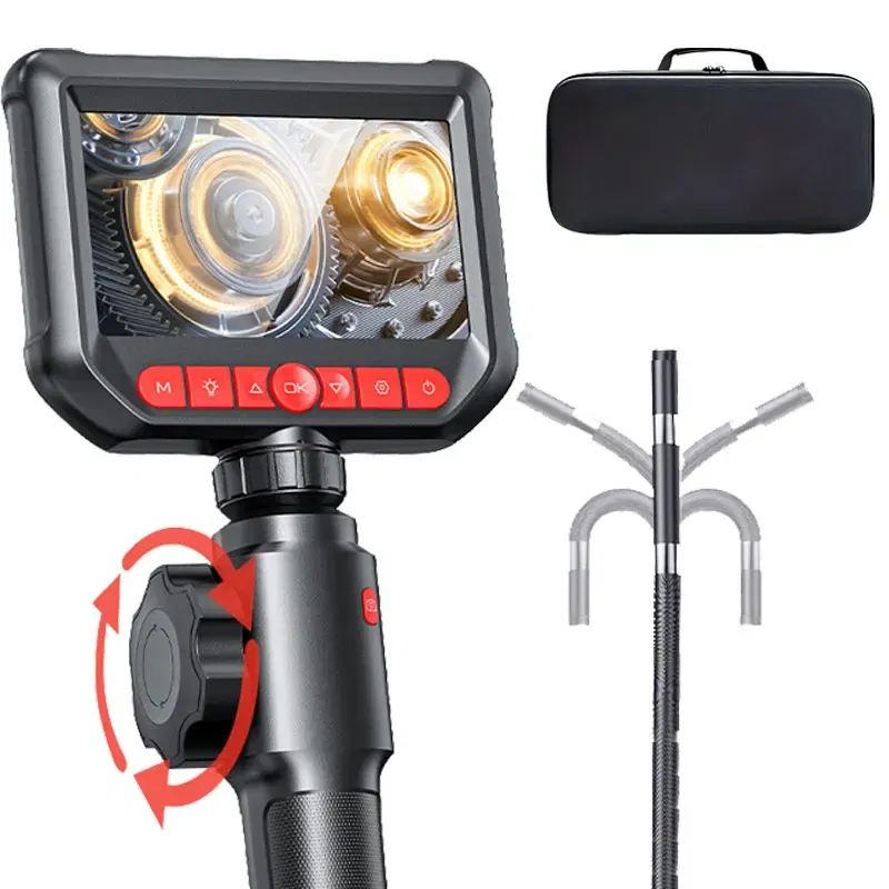 Color: Gold, Cable Length: 1m - 360?° Articulated Endoscope,Joystick Articulated Endoscope Camera with Steerable Probe, Compatible with iPhone and Android