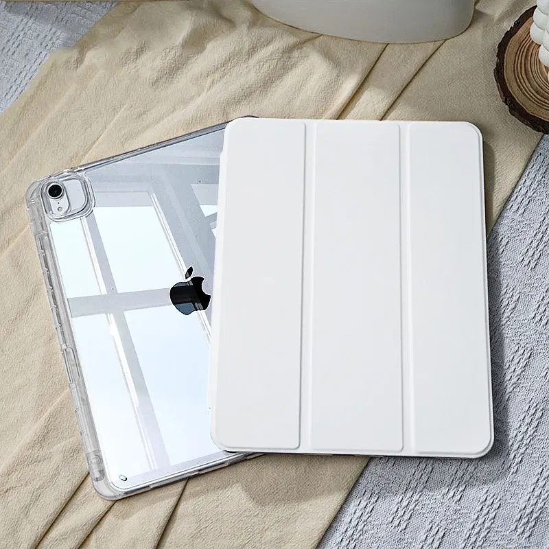 Color: WHITE, Size: eleven - For 2025 iPad Air 11 Case iPad 10th Generation  11th A16  9th  Cover Gen  iPad Pro11 4 5 10.9in 12.9 M2 M3 M4 Pencil Holder Case