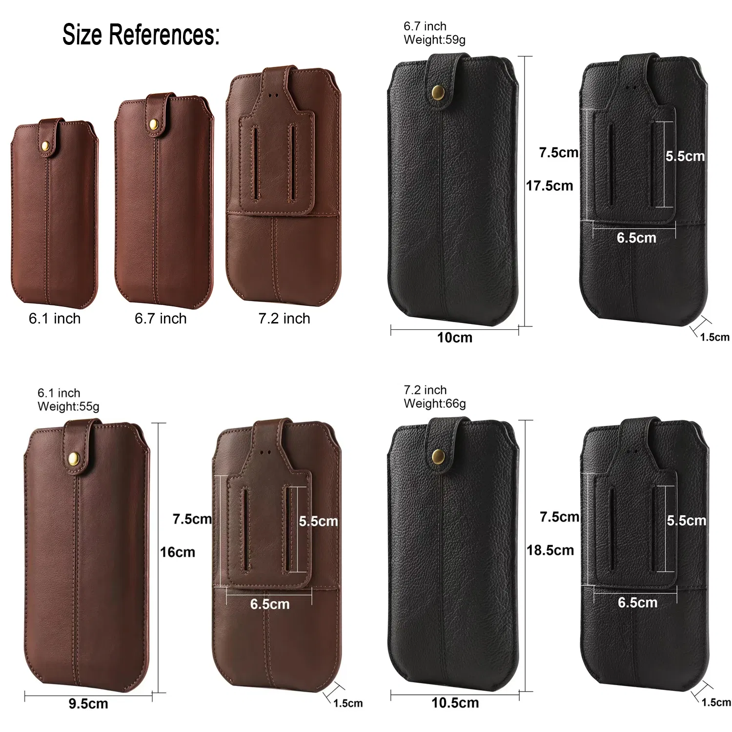 Color: black, Material: Pc + tpu - Real Genuine Leather Mobile Phone Pouch Belt Clip Case For Samsung Galaxy S24 S23 FE S22 A53 A54 A55 Men Waist Bag Holster Cover