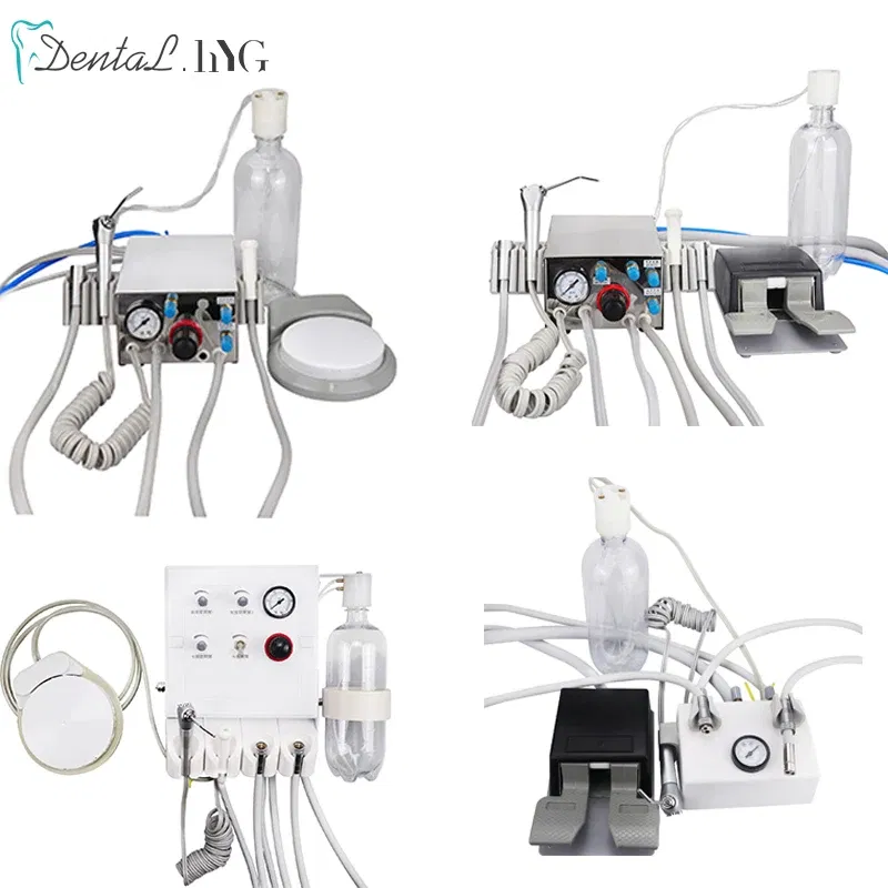 Color: Silver, Ships From: CHINA - Portable Dental Turbine Unit Air Control 3 Way Syringe Handpiece Tubing Foot Switch Dental Equipments Work With Air Compressor