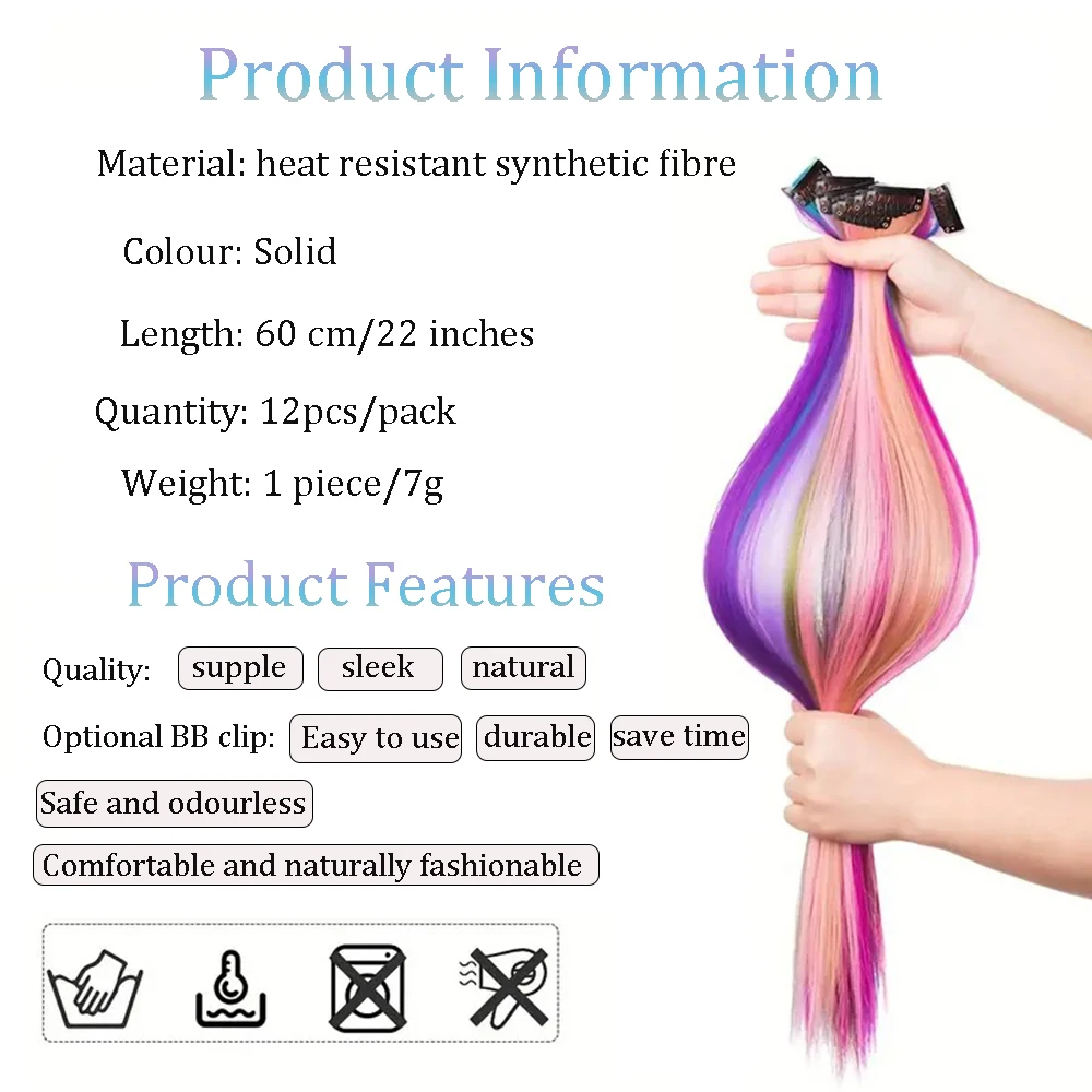 Color: 4/27HL, Stretched Length: 22INCHES - 12-Pack 22" Long Heat Resistant Women's Clip-In Hair Extensions - Durable BB Clip, Natural Look, Trimmable, Easy to Style