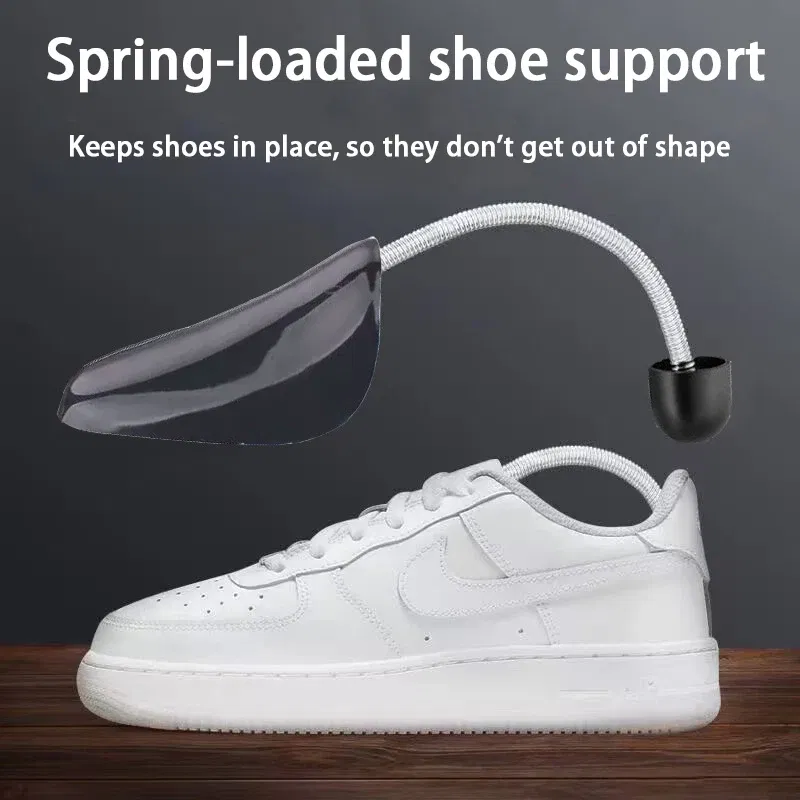 Color: GRAY - 1Pair Spring-loaded qualitative shoe stretcher Anti-deformation Inner support Shoes expander Shaping Anti Wrinkle Shoe Lasts