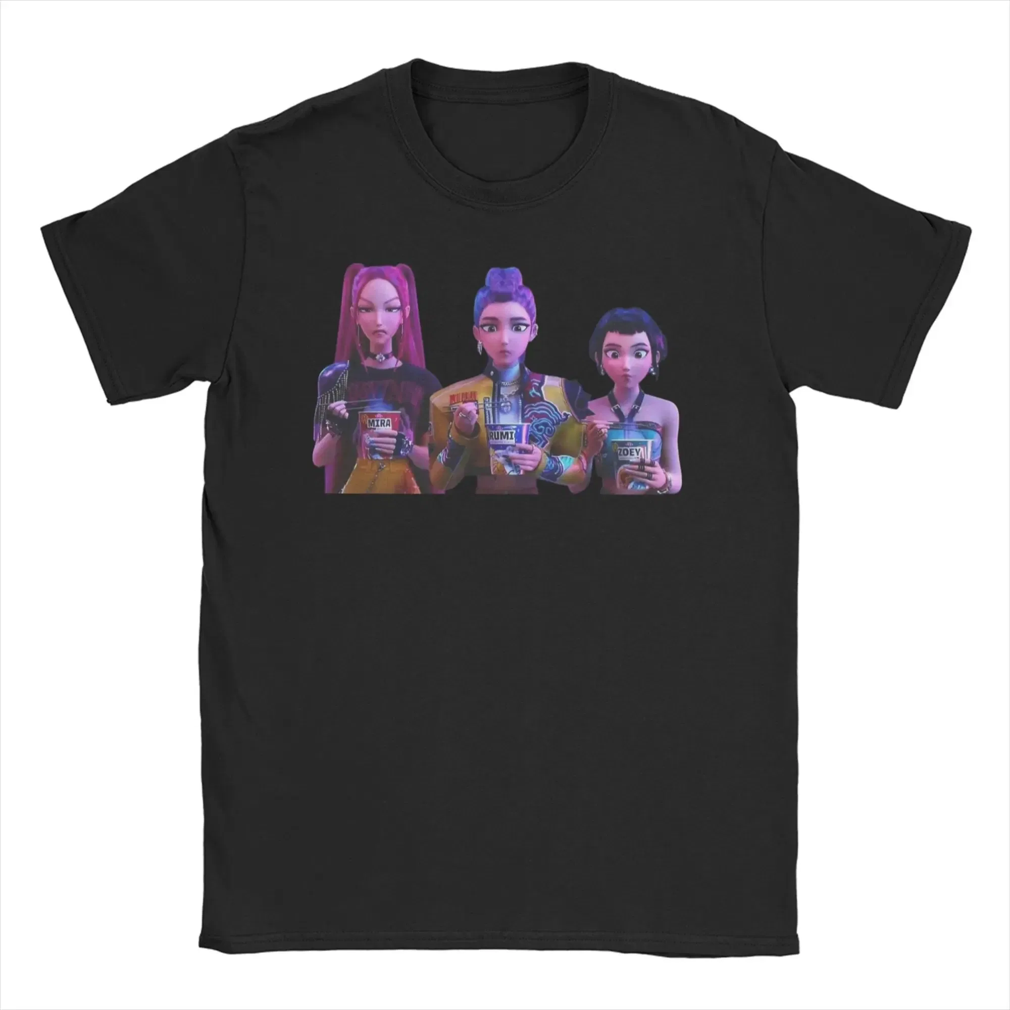 Color: Dark Grey, Size: XXXL - Men Women T-Shirts Kpop Demon Hunters Zoey Huntrix Amazing Cotton Tees Short Sleeve  T Shirt O Neck Clothes Printing