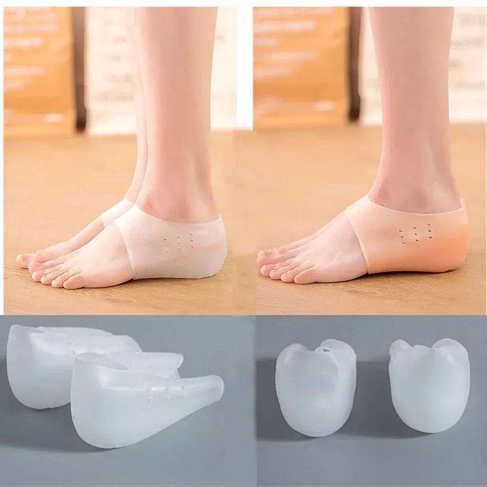 Color: GRAY, Shoe Size: 0.5, Ships From: CHINA - Silicone Height Increase Insoles for Man Woman Shoes Lift Insert Gel Shoe Pads With Breathable Holes Invisible Height Heel Socks