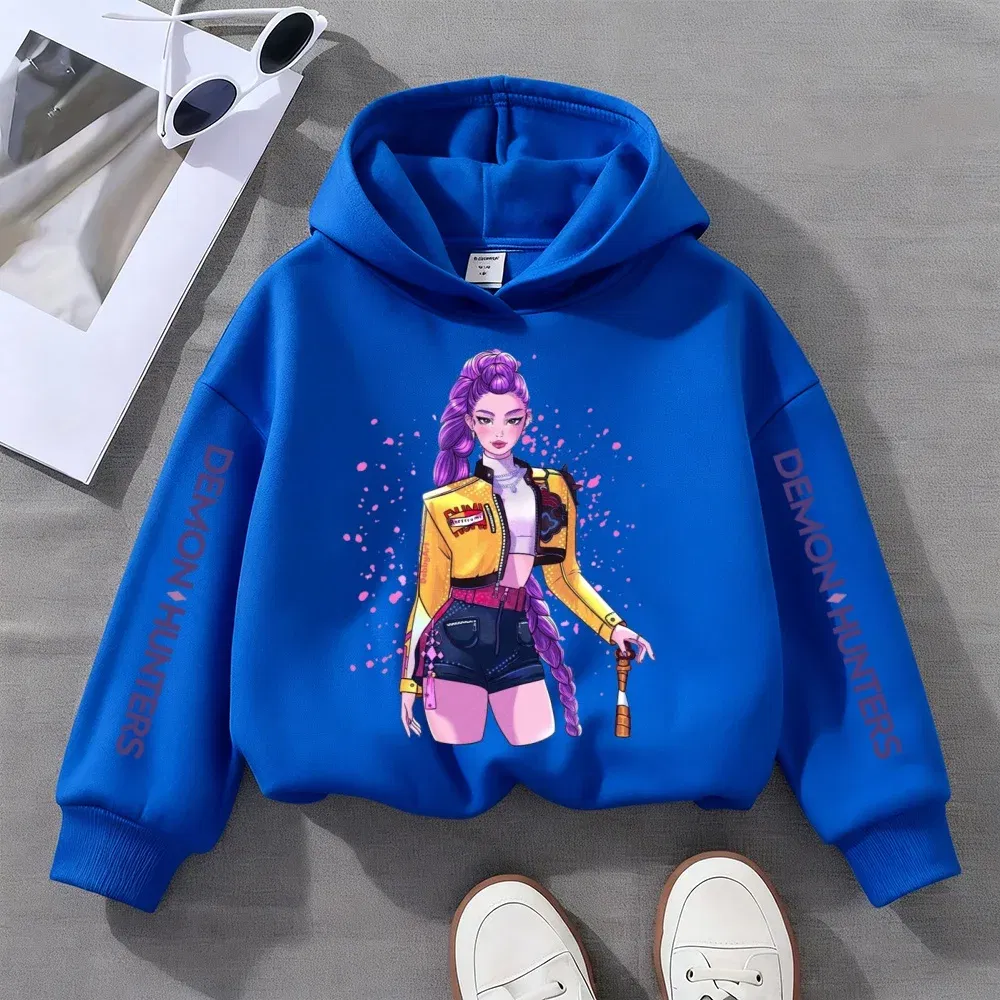 Color: SKY BLUE, Kid Size: 110 - Kpop Witch Hunt Children's clothing, including men's and women's spring and autumn hoodies and fashionable sweatshirts