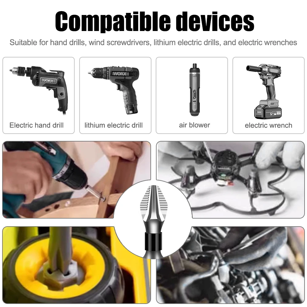 Color: Lavender - K5 Non-slip High Hardness Bit S2 Strong Magnetic 5A Black Non-slip Cross Head Electric Drill Electric Screwdriver Bit