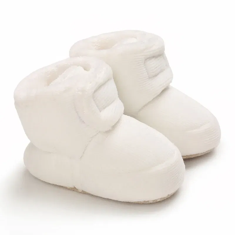 Color: Gold, Baby Age: 13-18 Months - 2022 Baby Autumn Winter Boots Baby Girl Boys Winter Warm Shoes Solid Fashion Toddler Fuzzy Balls First Walkers Kid Shoes 0-18M