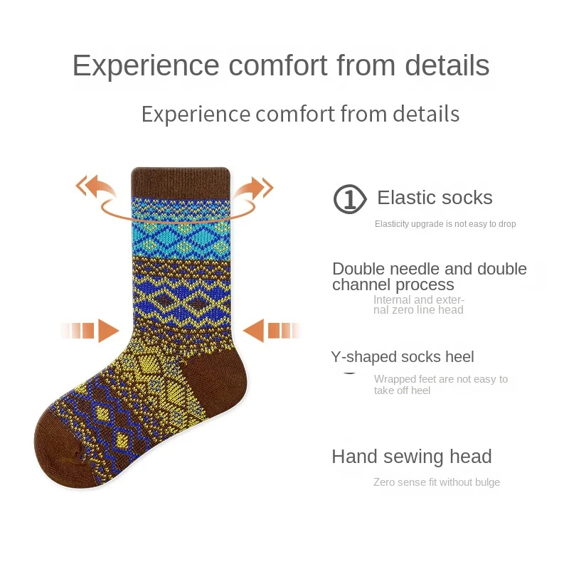 Color: Blue, Size: 7-9T - Three Pairs of Spring and Autumn New Children's Double Needle Double Road Boneless Zero Line Combed Cotton Comfortable Socks
