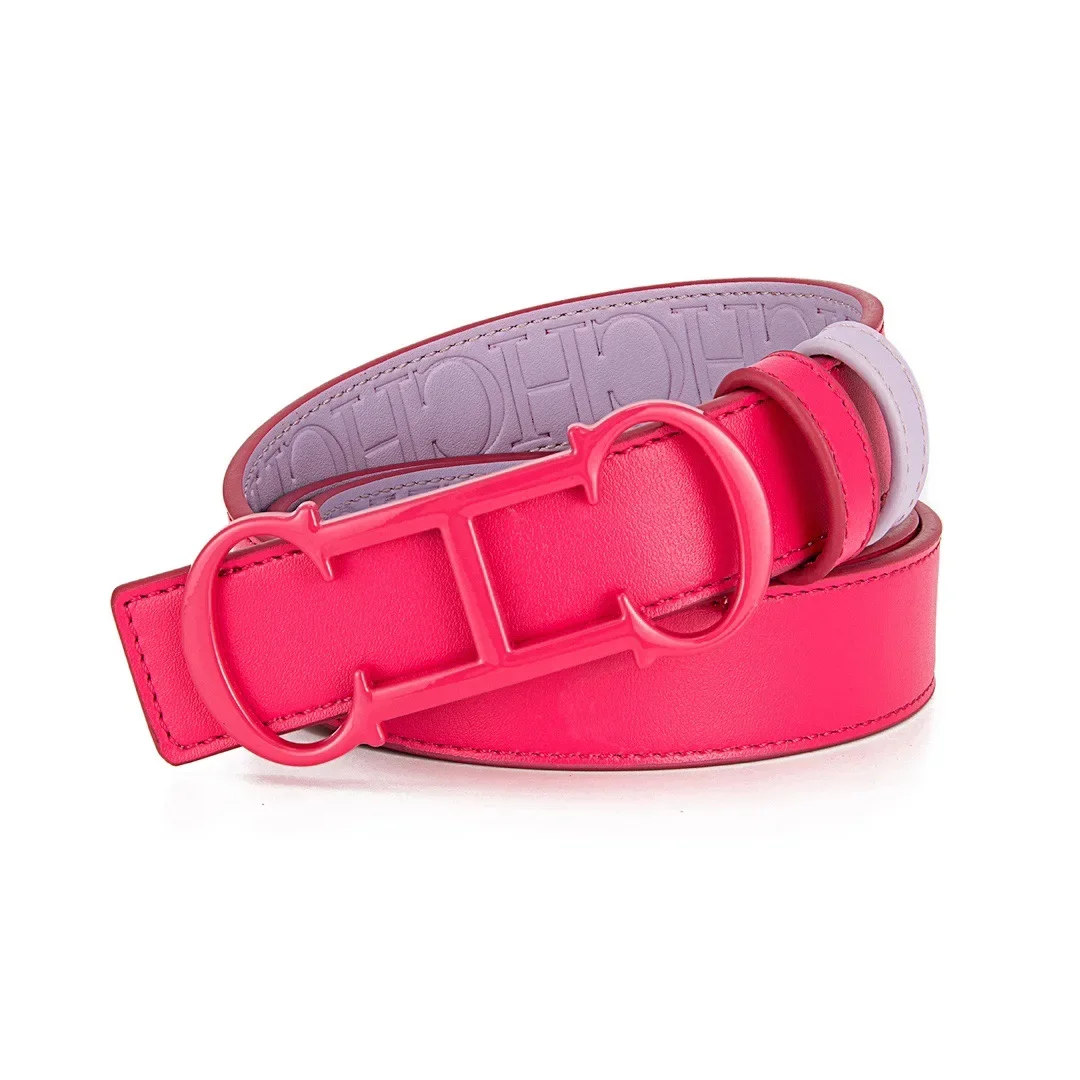 Color: Green, Belt Length: 70cm - CILMI HARVILL CHHC New Women's Belt Solid Color Matching Gift Box Packaging Christmas Fashion Versatile Imprinted Letter Design