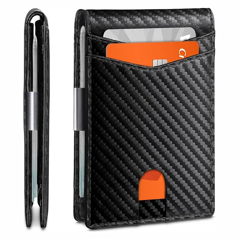 Color: black, Ships From: CHINA - Slim Wallet for Men-Leather Money Clip Mens Wallets-RFID Blocking Front Pocket Bifold Credit Card Holder