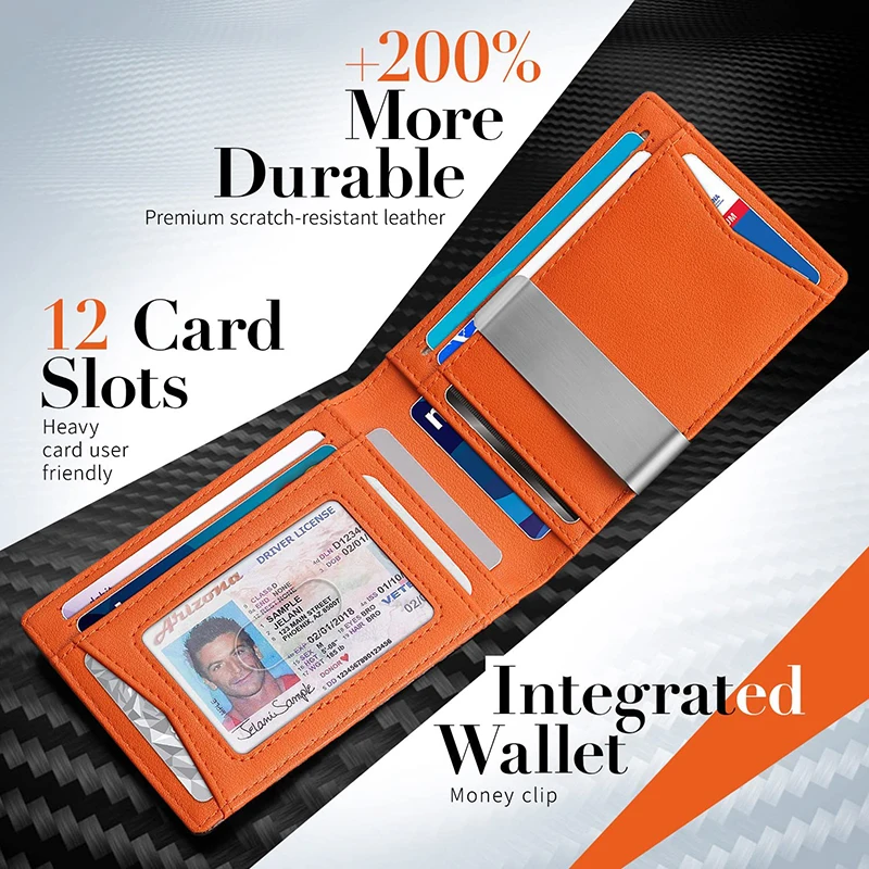 Color: black, Ships From: CHINA - Slim Wallet for Men-Leather Money Clip Mens Wallets-RFID Blocking Front Pocket Bifold Credit Card Holder