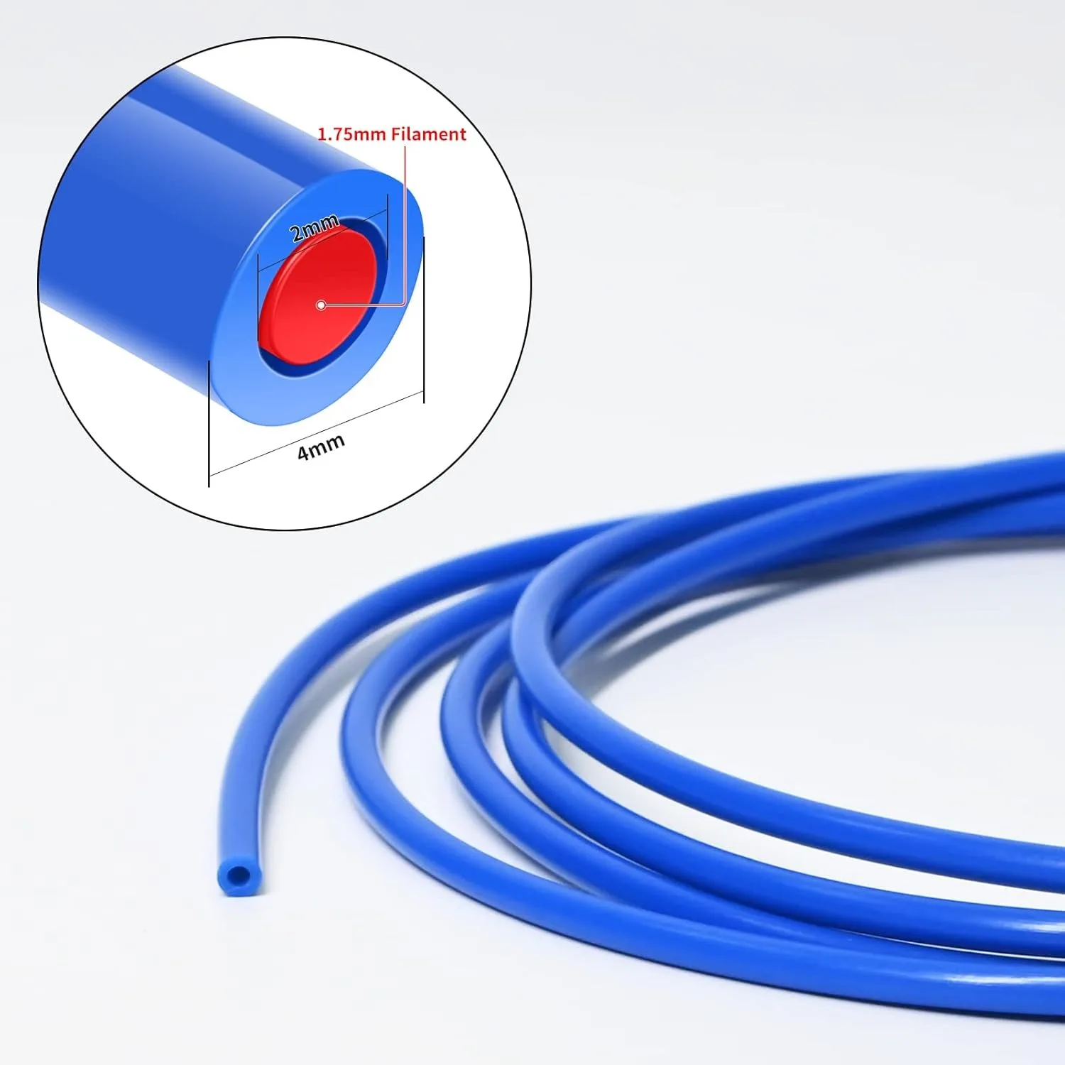 Color: WHITE - Creality 1M 2M 3D Printer PTFE Tube Bowden Tubing Upgrades with 8x PC4-M6/PC4-M10 3D Printer Bowden Tube  for 1.75mm Filament