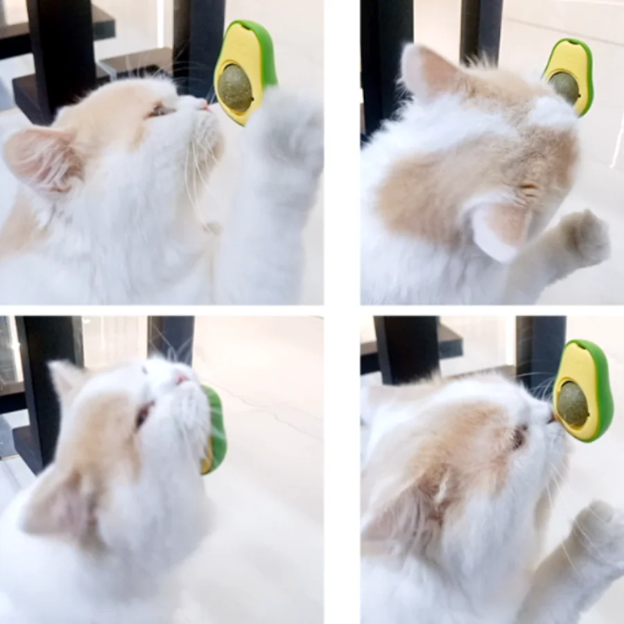Color: BLUE MIST - Pet Toy Can Be Rotated Fun Self-hey Catnip Cat Toy Avocado Shape Catnip Cat Toys
