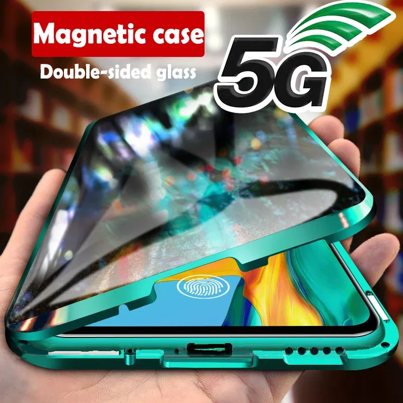 Color: PURPLE, Bundle: Case & Screen Protector, Material: EVA - 360 ?°Full Protection Metal Frame Magnetic Case For OPPO Reno 10 11 Pro 7 4G 7 Z 8 Lite 8Z 5G Double-Sided Glass Cover Cases