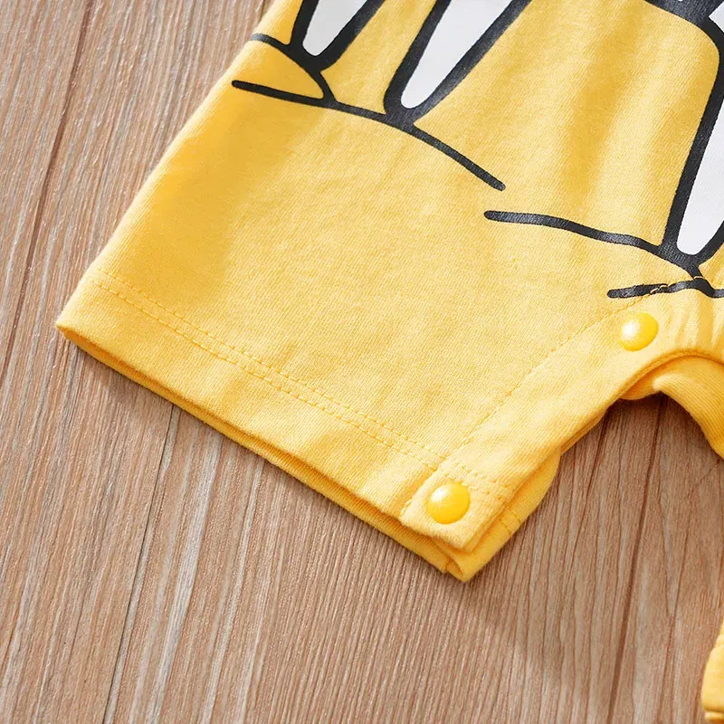 Kid Size: 6M - Summer Boys' Cute Cartoon Zebra All Cotton Comfortable Casual Round Neck Short Sleeve Baby Bodysuit