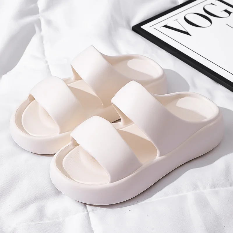 Color: Lavender, Shoe Size: 38 - Summer Women EVA Slippers Men 2024 Bathroom Non-Slip Slides Girl Outdoor Beach Casual Sandals Couple Soft Thick Soled Flip Flops