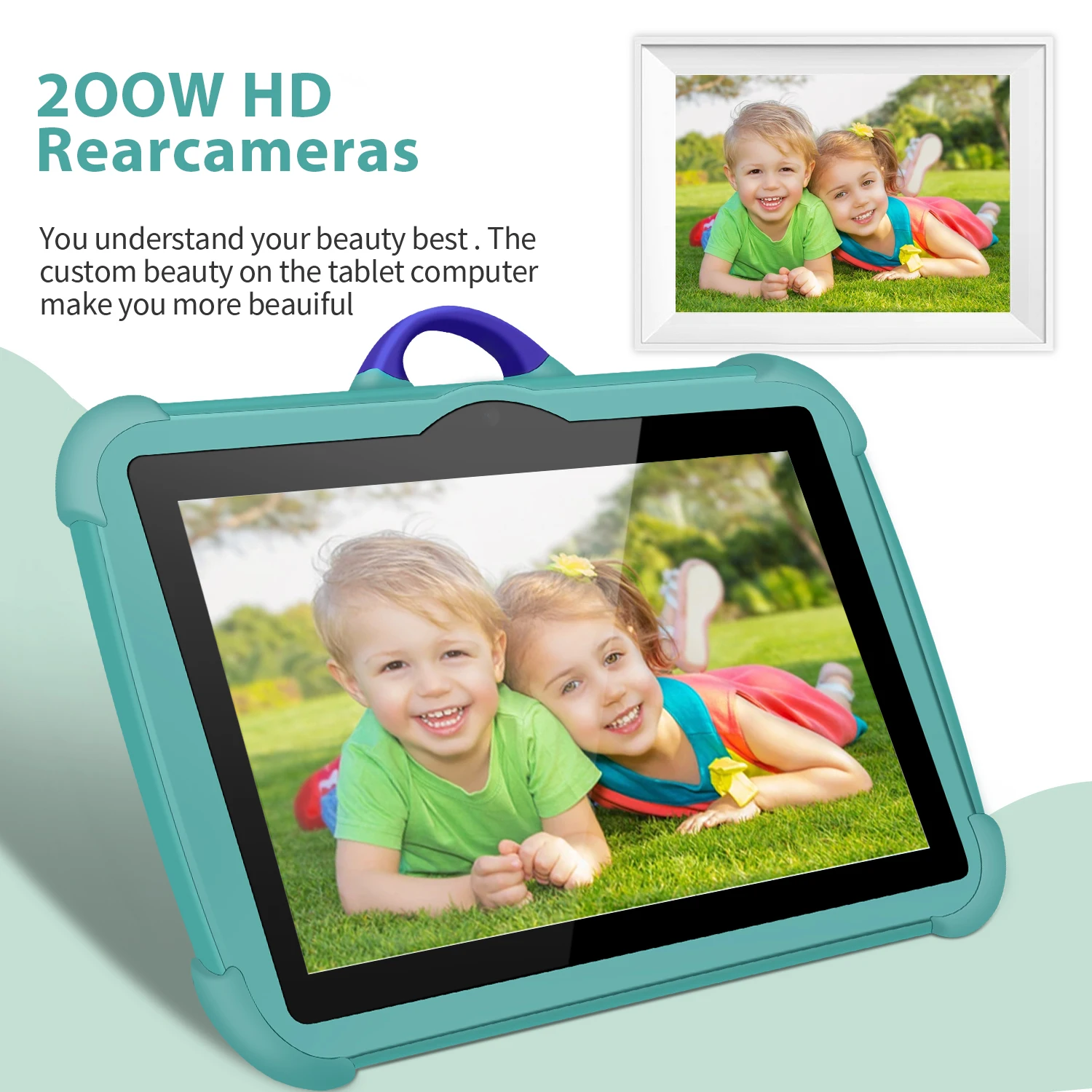 Color: Pink, Bundle: Bundle 2 - New 7 Inch Google Learning Education Games Kids' tablet Quad Core 4GB RAM 64GB ROM 5G WiFi Tablets Cheap Simple Children's Gifts