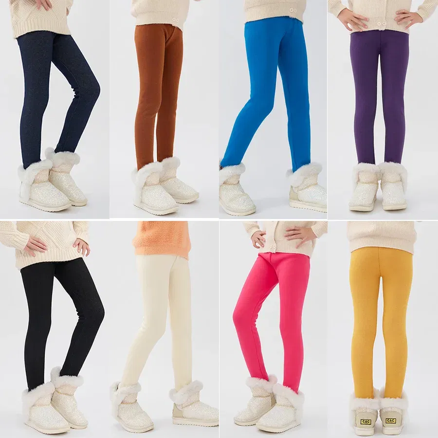 Color: Beige, Size: 104, Ships From: CHINA - SheeCute Girls Winter Warm Pants Kids Fleece Lined Leggings for 3-11 Years SCW7101