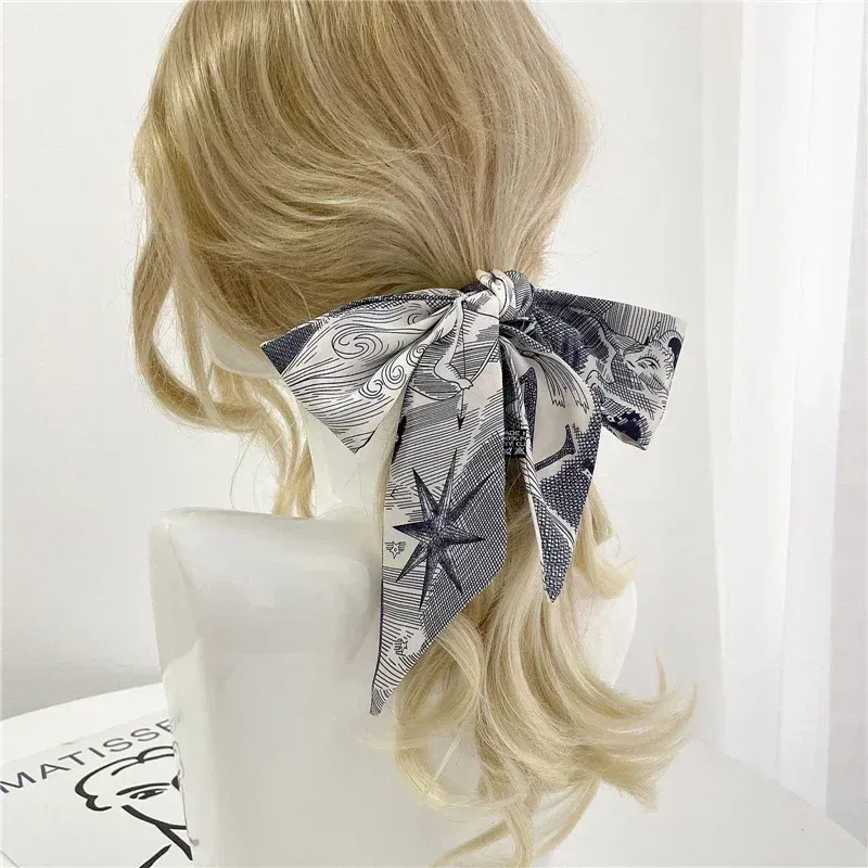 Color: PURPLE, Size: XXS - Fashion Skinny Scarf Women Luxury letter Printing Tie Bag Handle Ribbon Hair Band Women's Headscarf New Lady Design Silk Scarves