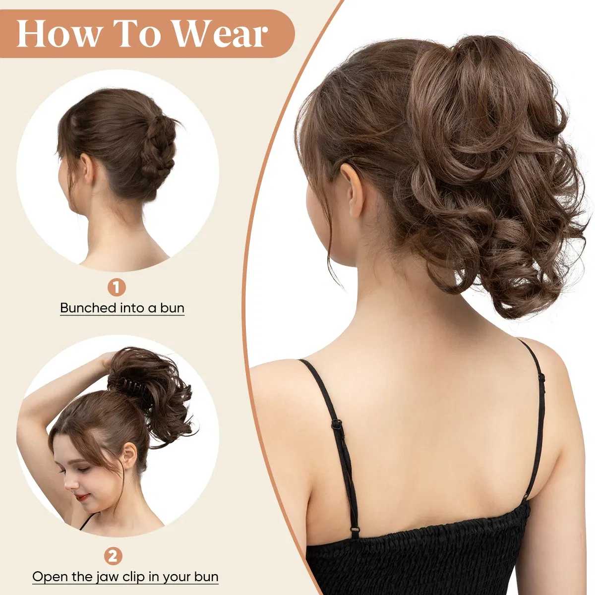 Color: T27/30/4, Bulk Buy: 1pc - SARLA Synthetic Diy Claw Clip In Ponytail Extensions Hairpiece Hair Bun Fake Black Blonde Natural Hair False Pigtail for Women
