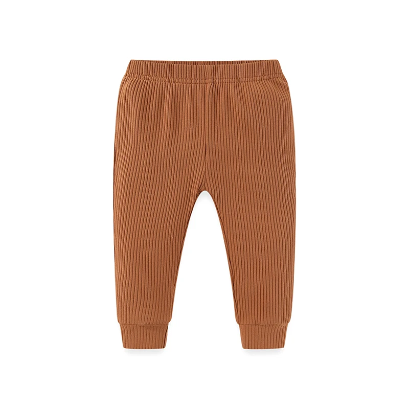 Color: Brown, Kid Size: 6M - Kiddiezoom 1 Pcs/Lot Fashion Unisex Solid Baby Boy Girl Pants 0-24Months Cotton Ribbed Soft Newborn Leggings