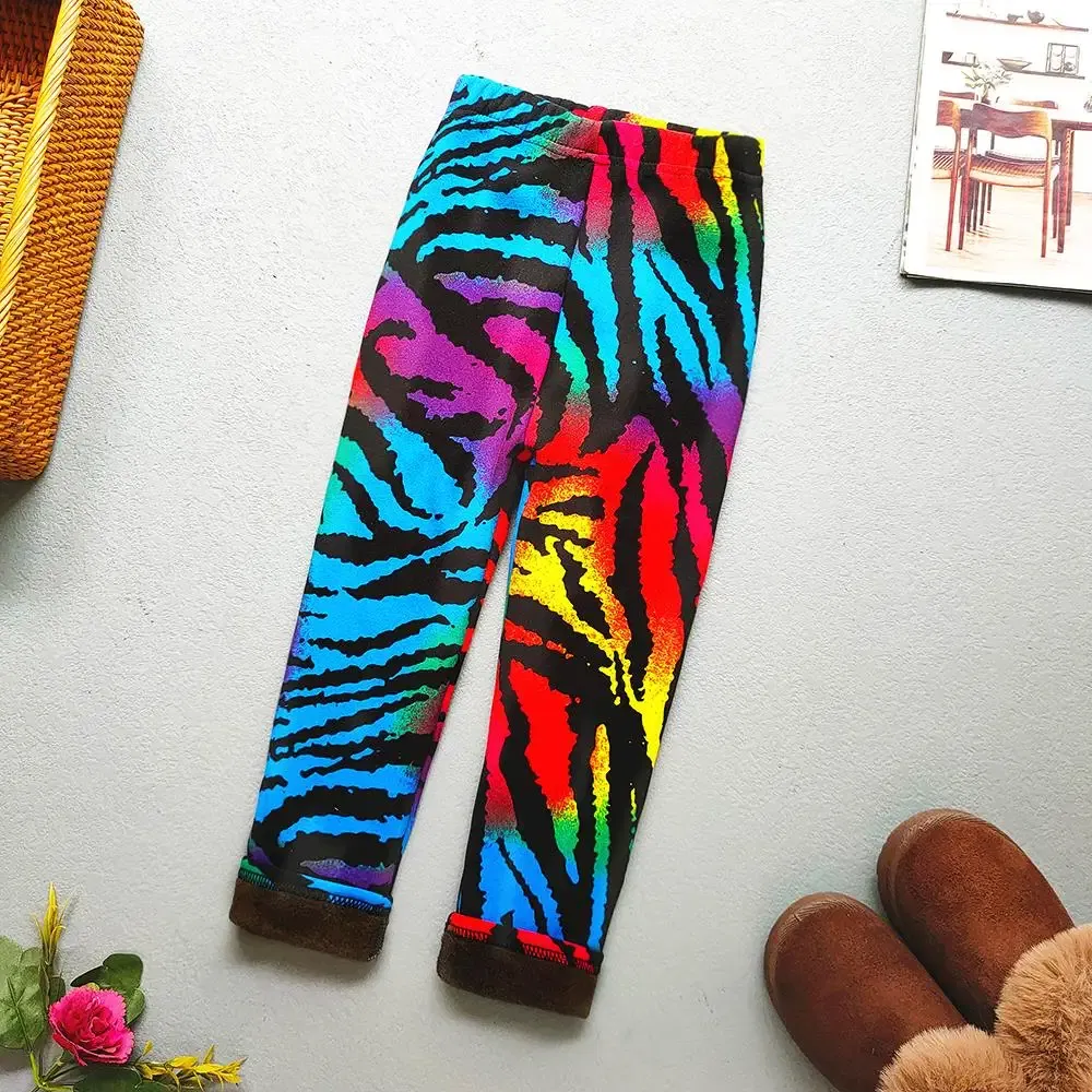 Color: Dark Grey, Kid Size: 11 - Autumn Winter Print Flowers Thick Warm Kids Toddler Baby Girls Leggings Children's Pants