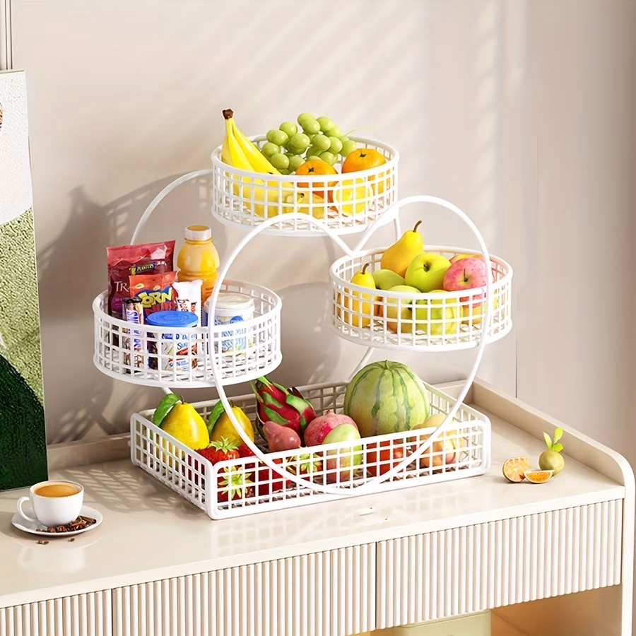YUMIPLUS 1pc Heart Shaped 3 Tier Fruit Basket – Countertop Fruit Vegetable Basket Bowl