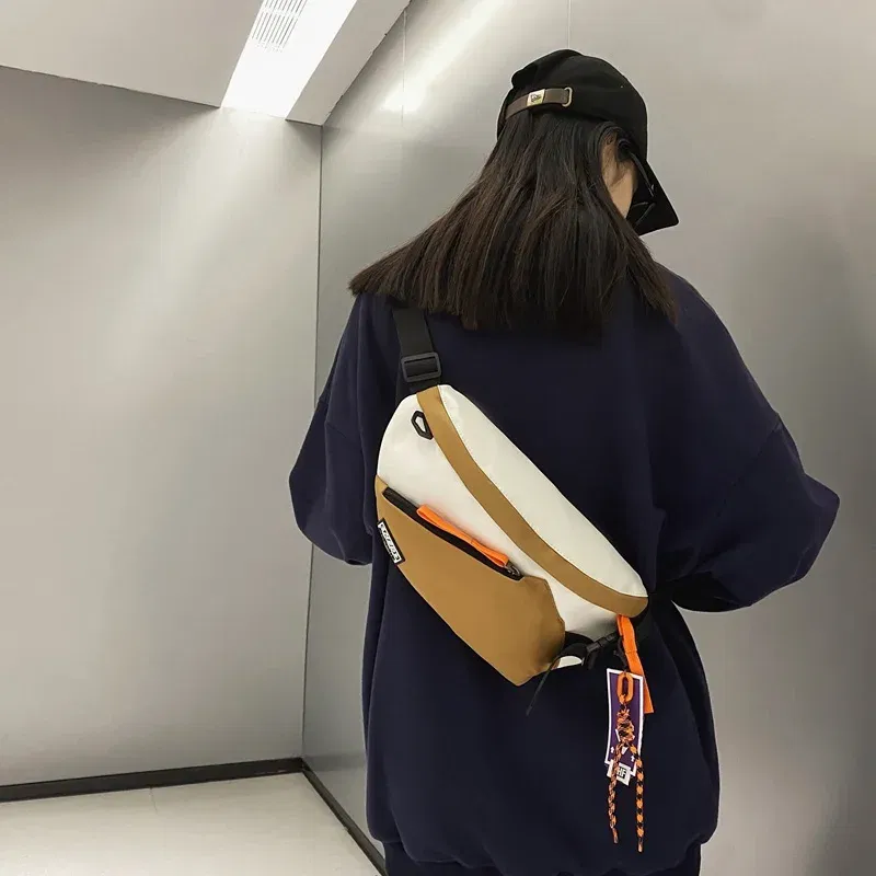 Color: black - Chest Rig Bag Women Fanny Pack Streetwear Chest Bags Multi-function Unisex Nylon Hip hop Waist Bag Phone pocket