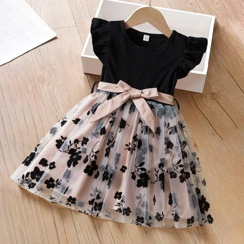 Color: Blue, Kid Size: 3T - Spring Autumn Full Sleeve Dress for Girls 3 to 8 Yrs Flower Girl Dress Children's Casual Clothing New Long Seelve Princess Dress
