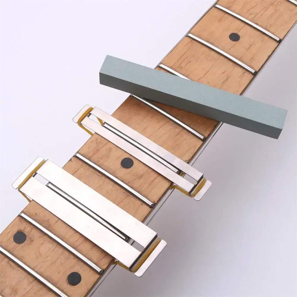 Color: WHITE - Guitar Fret Wire Sanding Stone Protector Kit  Finger Plate Radian Polishing DIY Luthier Tool Dropship