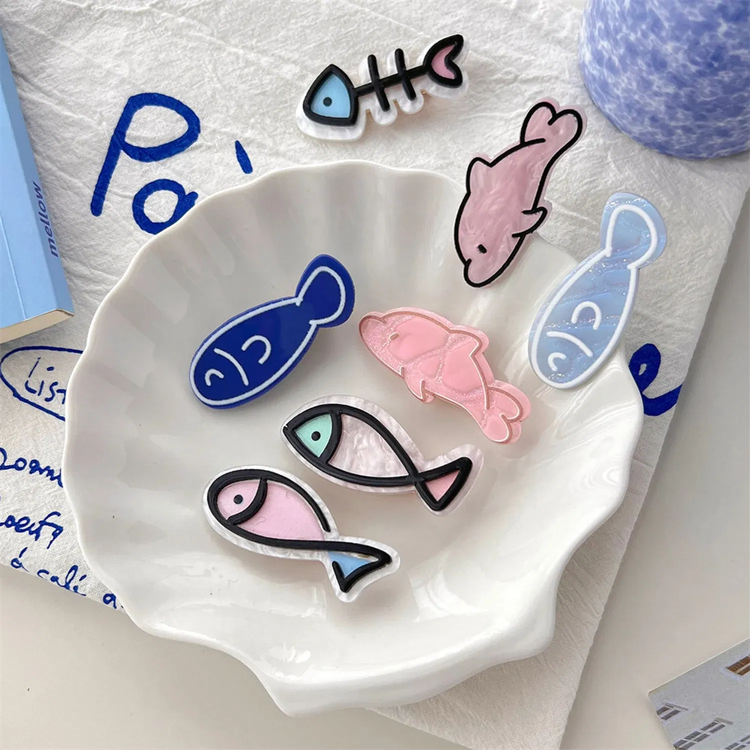 Color: khaki - Simple Milk Tea Color Fishbone Hairpin Girl Cute Bangs Barrettes Sweet Side Hairgrips Temperament Duckbill Clip Hair Accessories