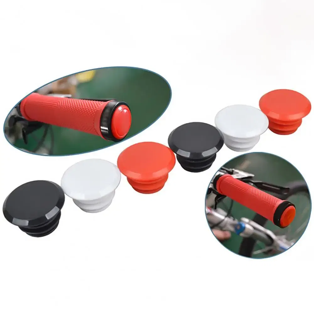 Color: Red - 2Pcs Mountain Bicycle Cycling Rubber Handlebar 17-22mm End Stopper Plugs Caps  End Stopper Plugs Caps