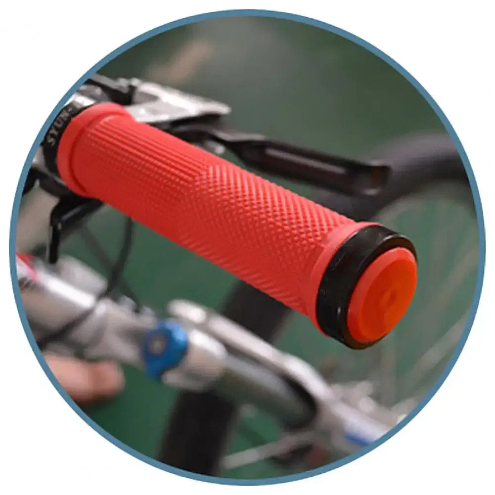 Color: Red - 2Pcs Mountain Bicycle Cycling Rubber Handlebar 17-22mm End Stopper Plugs Caps  End Stopper Plugs Caps