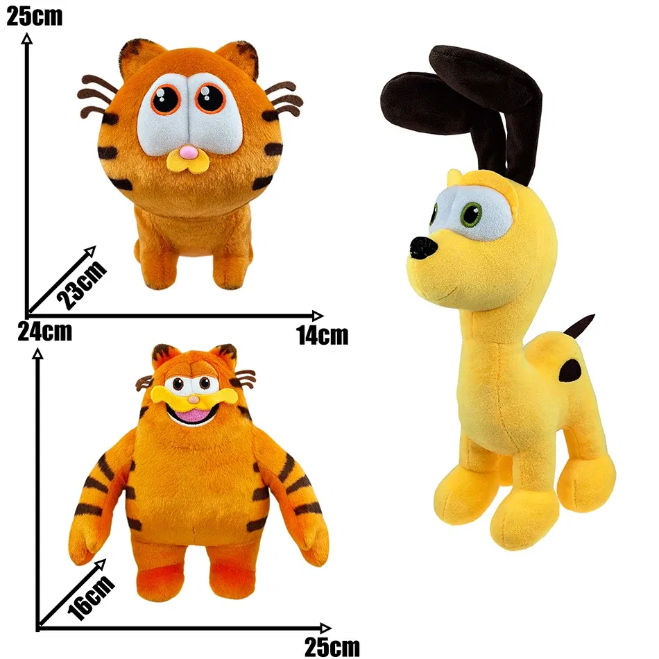 Color: Green - New 2024 25cm Garfield Plush Cute Soft Animal Anime Movie Garfield Odie Plush Stuffed Toy Doll Children Adults Fans Gift