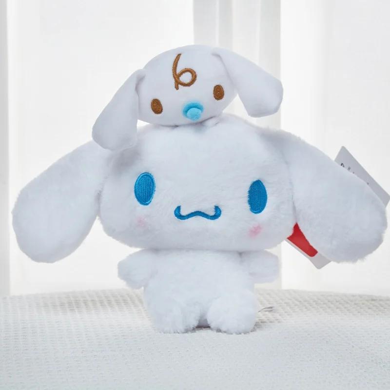 Color: green - 20-25cm Genuine Sanrio characters My Melody Kuromi Cinnamoroll Kt Cat Plush Toy Anime Stuffed Animals Christmas Birthday Gifts