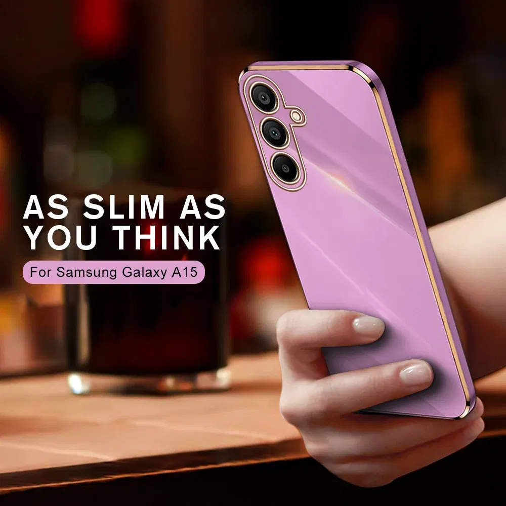 Material: NEOPRENE, Color: Beige - Luxury Electroplated Cover Case For Samsung Galaxy A15 Silicone Lens Protection Fundas A05s A05 4G A25 A35 A55 5G A 15 25 35 55