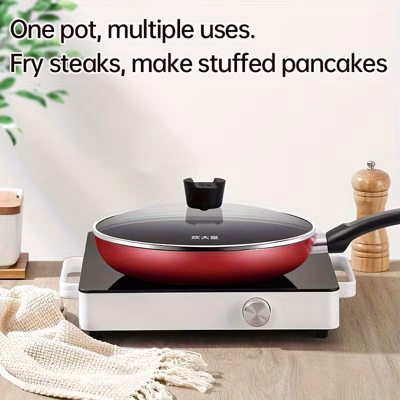 COOKER KING® 1pc Non-Stick Frying Pan – 11-Inch with Glass Lid, Stay-Cool Handle
