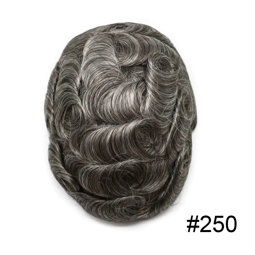 Men Toupee Hair Systems Ultra Thin Skin 0.06MM V-LOOP Capillary Prosthesis Invisible Hairline Real Human HairPieces Hair Units