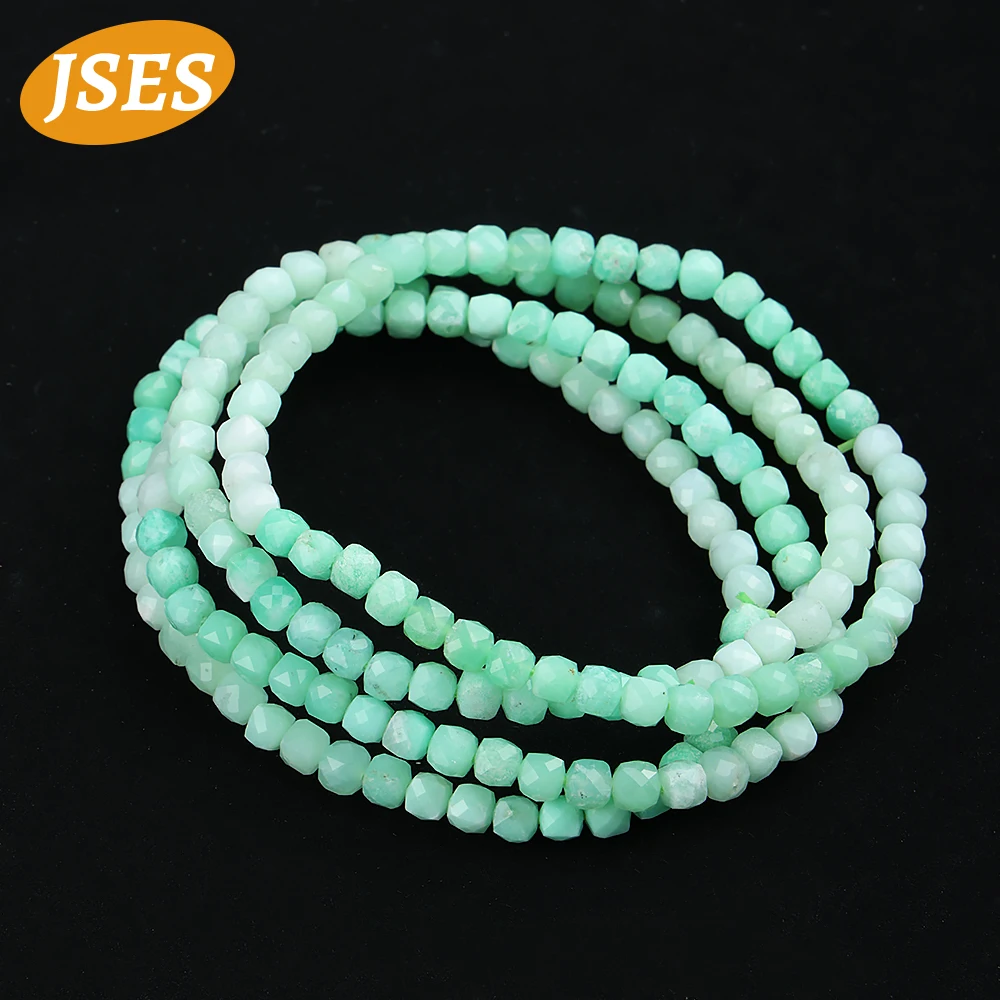 Color: green, Item Diameter: 5mm, Ships From: CHINA - A++ Natural Australia Chrysoprase Gradient Color Faceted Cube Beads for Jewelry Making Stone Bracelet Beads DIY Gift Accessories