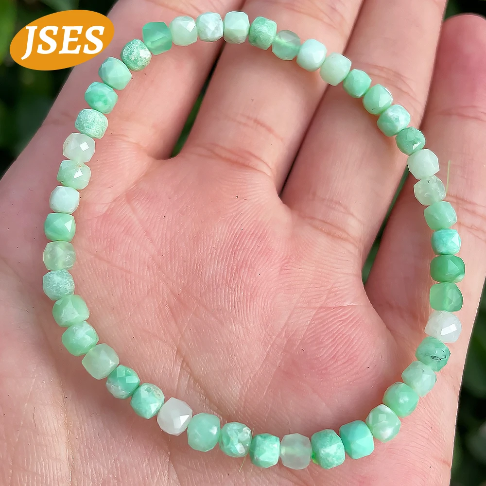 Color: green, Item Diameter: 5mm, Ships From: CHINA - A++ Natural Australia Chrysoprase Gradient Color Faceted Cube Beads for Jewelry Making Stone Bracelet Beads DIY Gift Accessories