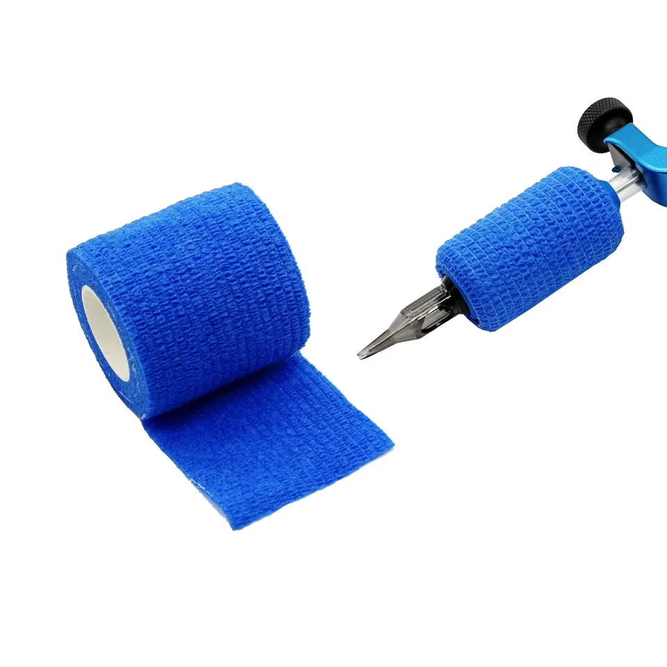 Color: Sky Blue - 1pc Disposable Self-adhesive Flex Elastic Bandage Tape For Tattoo Handle Grip Tube Wrap Elbow Sport Stick Accessories 5*450cm