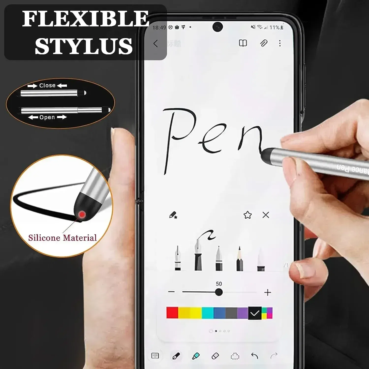 Color: Blue, Bundle: Case & Screen Protector - For Samsung Galaxy Z Flip 6 Magnetic Phone Case with Stylus Pen Hinge Protection Drop-Proof Protective Shell for Z Flip6 Covers