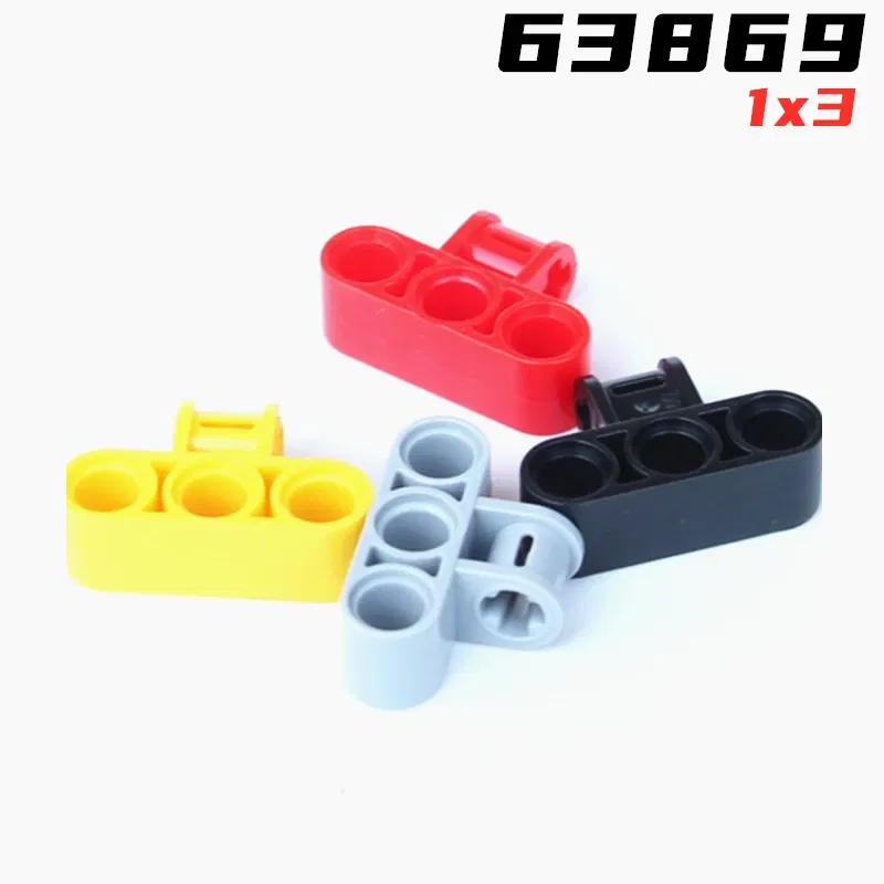 Color: Light Grey - Rainbow Pig MOC Particles 63869 42191 High-Tech Axle and Pin Connector Perpendicular Triple Building Blocks Parts Kids DIY Toys