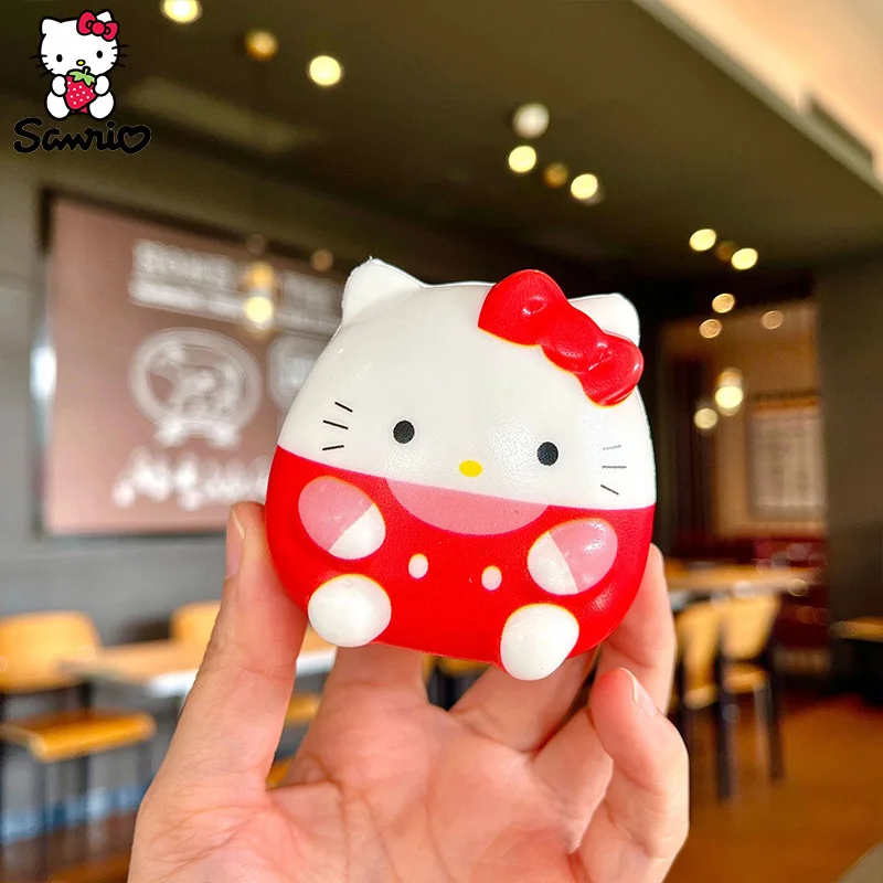 Color: Orange - Anime Cinnamoroll Kawaii Sanrio Kuromi Melody Decompression Stress Relief Squishy Hello Kitty Kid Hand Pinch Toy Healing Gift