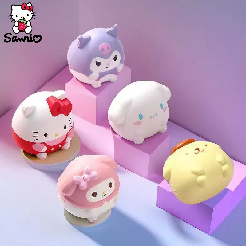 Color: Orange - Anime Cinnamoroll Kawaii Sanrio Kuromi Melody Decompression Stress Relief Squishy Hello Kitty Kid Hand Pinch Toy Healing Gift