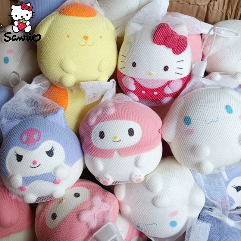 Color: Orange - Anime Cinnamoroll Kawaii Sanrio Kuromi Melody Decompression Stress Relief Squishy Hello Kitty Kid Hand Pinch Toy Healing Gift