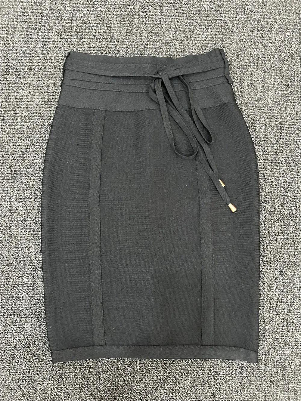 Color: black, Size: XL - 4 Colors Women Hot Pink Black White Bodycon Bandage Skirt Designer High Street Party Club Pencil Skirt 55cm