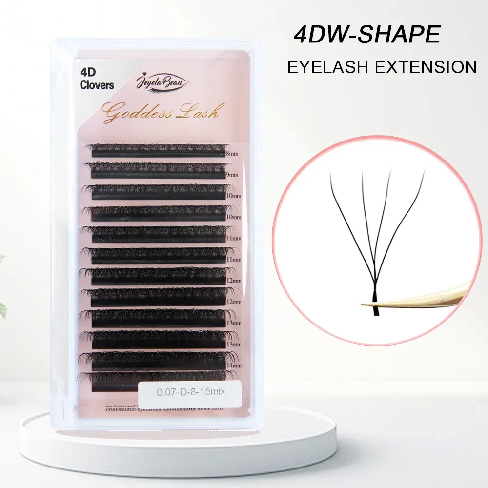Color: Black & Silver, Curl: C, Thickness: 0.07mm, Length: 12mm, Ships From: CHINA - Goddess 3D/4D/5D/6D/7D/8D W Shape lashes 4D Premade Fan Lash Extensions 0.07 C/D Curl Natural Soft High Quality Idividual Lashes